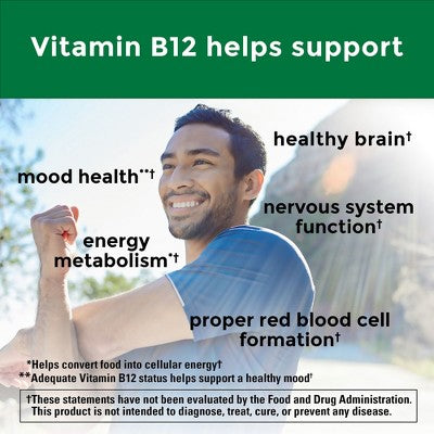Nature Made Vitamin B12 1000mcg Convert Food into Cellular Energy Support Nervous System Softgels - Non Vegetarian