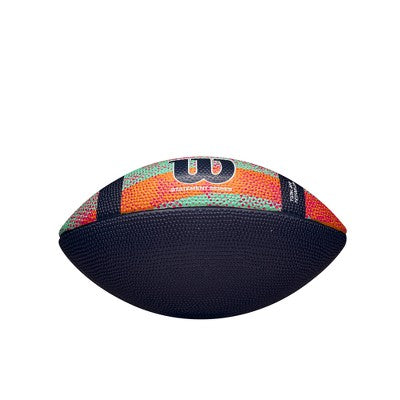 Wilson NCAA Statement Jr Football - Orange/Navy: Regulation Size, Rubber Shell, Butyl Bladder