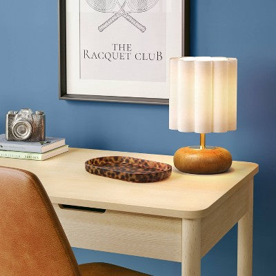 Mini Faux Wood Lamp Medium Brown - Room Essentials
