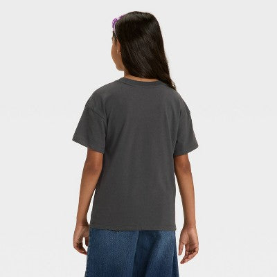 Girls' Oversized Graphic T-Shirt - Cat & Jack Charcoal Gray S