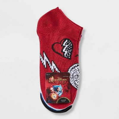Girls' Descendants 6pk Socks - Red XS/S