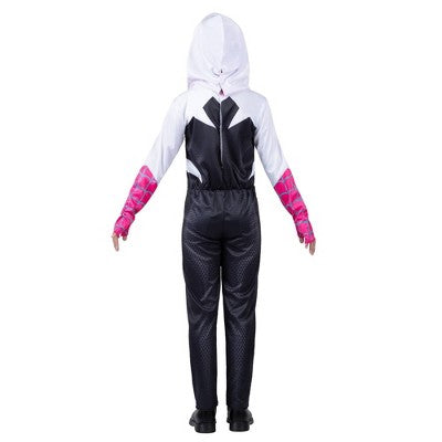 Kids' Marvel Ghost-Spider Gwen Halloween Costume Jumpsuit with Mask: SIZE S