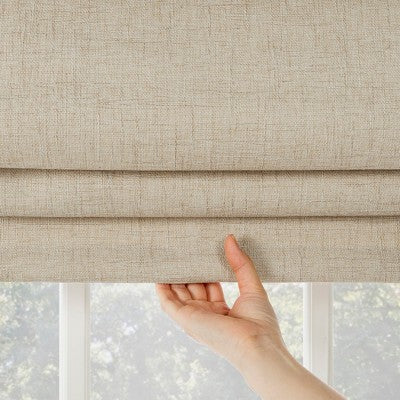 35"x64" Sun Zero 100% Blackout Somerton Textured Cordless Roman Window Shade Taupe: Indoor Blinds & Shades (LOCAL PICKUP ONLY)