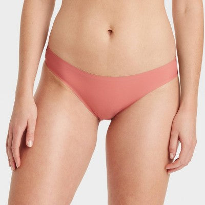 Women's 6pk Bonded Microfiber Bikini Underwear - Auden Assorted Color XL: Solid Knit Mid Rise Panties