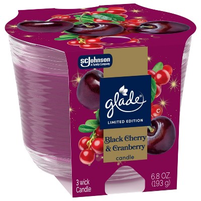 Glade 3 Wick Fall Candle in Glass Jar - Black Cherry & Cranberry - 6.8oz
