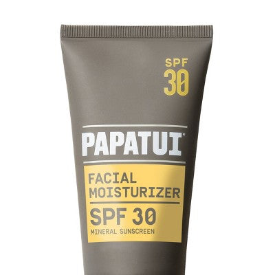 Papatui Men's Broad Spectrum Sunscreen SPF 30 Daily Facial Moisturizer with Zinc Oxide - 2.5oz: Unscented, Mineral Sunscreen Cream