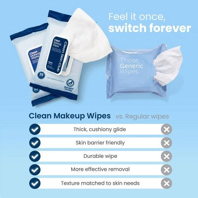Clean Skin Club Makeup Facial Cleansing Wipes Original - 25ct