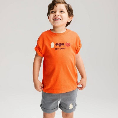 Toddler Boys' 2pc Halloween Boo Cat & Jack Orange 3T