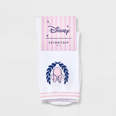 Women's White Minnie Mouse Socks - White S/M