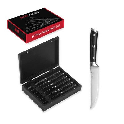 Master Maison 6-Piece 5" Ultra Premium Steak Knife Set, Black