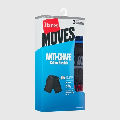 Hanes Men's Anti-Chafe X-Temp Boxer Briefs 3pk - Black L