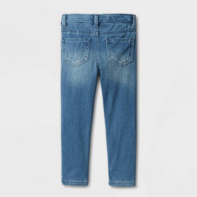 Toddler Girls' Mid-Rise Denim Jeggings -Cat & Jack Medium Blue 3T