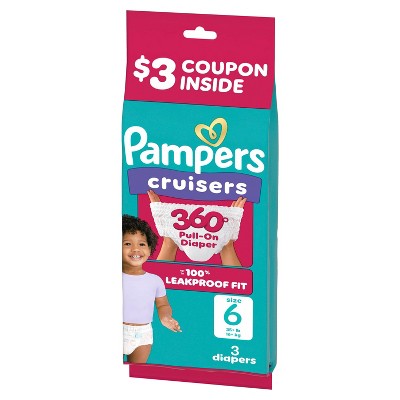 Pampers Cruisers 360 Trial Pack Disposable Diapers - Size 6 - 3ct