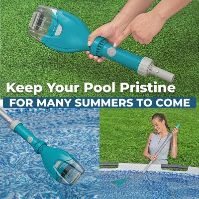 Bestway Cordless Pool Vacuum for Up to 10 Ft Pools, AquaTech Cordless Vacuum Cleaner - Adjustable Pole, Debris Compartment, and AA Battery Operated (LOCAL PICKUP ONLY)