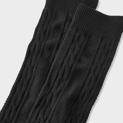 Women's Cable Super Soft Over the Knee Boot Socks - Auden Black 4-10