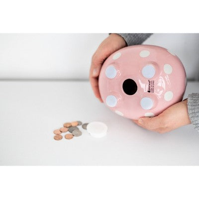 Pearhead Piggy Bank - Pink Polka