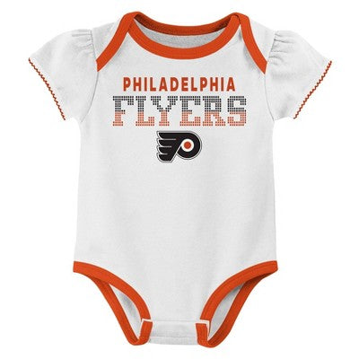 NHL Philadelphia Flyers Infant Girls' 3pk Bodysuits - 0-3M