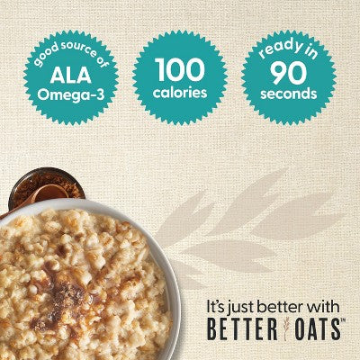 Better Oats 100 Calories Maple & Brown Sugar Whole Grain Instant Oatmeal with Flax - 10ct