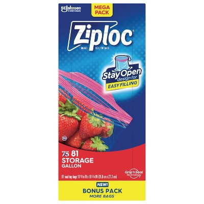 Ziploc Storage Gallon Bags with Grip 'n Seal Technology - 81ct