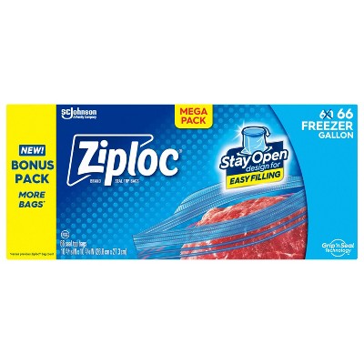 Ziploc Freezer Gallon Bags with Grip 'n Seal Technology - 66ct