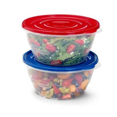 Rubbermaid 2pc TakeAlongs 15.7C/3.7L Serve Bowl Summer Food Storage Containers - Red/Blue