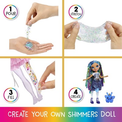 Rainbow High Rainbow Shimmers with Slime - Skyler, Blue 11" Create a Rainbow Fashion Doll,Slime