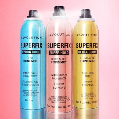 Makeup Revolution Superfix Glow Fixing Mist - 5.07oz: Vegan, Liquid, For All Skin Types