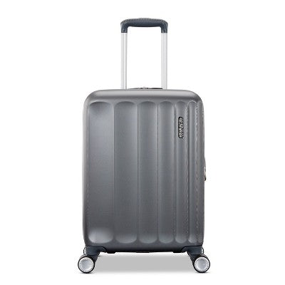 American Tourister Multiply Double Expansion Hardside Carry On Spinner Suitcase - Graphite: ABS Shell, 4 Wheels