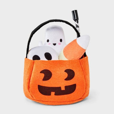 Pumpkin Pail Cat Ball Plush Toy Set - 6pk - Boots & Barkley