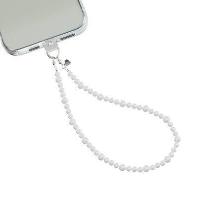 VELVET CAVIAR Phone Charm - White Pearl: Cell Phone Accessory, 7.1" Height
