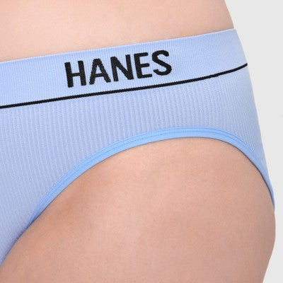Hanes Originals Women's 3pk Seamless Rib Bikini Underwear - Blue/Green/White XL