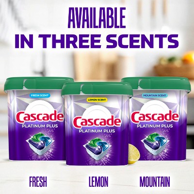 Cascade Fresh Platinum Plus Action Pacs Drying Power Dishwasher Detergents - 62ct
