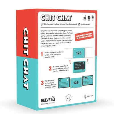 Asmodee Chit Chat Card Game: Numbers Focus, Party Fun, 4-10 People, 10-Minute Play, Complete Set