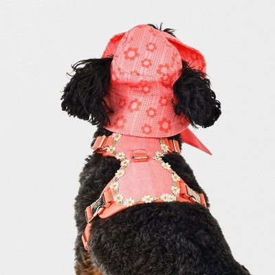Hooray House Floral Dog Sun Bucket Hat - L/XL