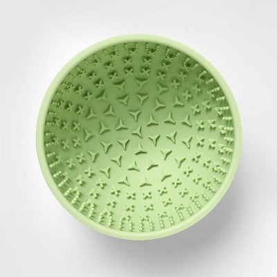 Lick Mat Slow Feed Soother Wobble Dog Bowl - 4 Cups - Green - Boots & Barkley