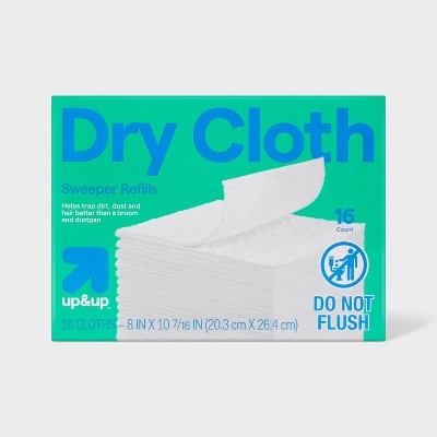 Floor Sweeper Dry Cloths Refills - Standard - 16ct - up&up