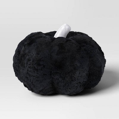 8"x10" Novelty Shaped Plush Pumpkin Throw Pillow Black - Hyde and EEK! Boutique