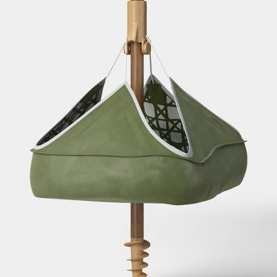 6' Round Beach Umbrella with Fringe Green - Threshold (LOCAL PICKUP ONLY)