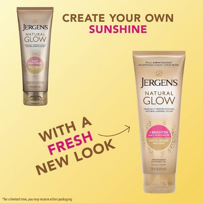 Jergens Natural Glow Daily Moisturizer Self Tanner Body Lotion Sunless Tanning - Fair To Medium - 7.5 fl oz