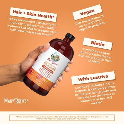 MaryRuth's Liquid Morning Vegan Multivitamin + Hair Growth - Peach Mango - 15.2oz