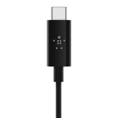 Belkin RockStar USB-C to 3.5mm Auxiliary Audio Cable 3ft, F7U079BT03-BLK
