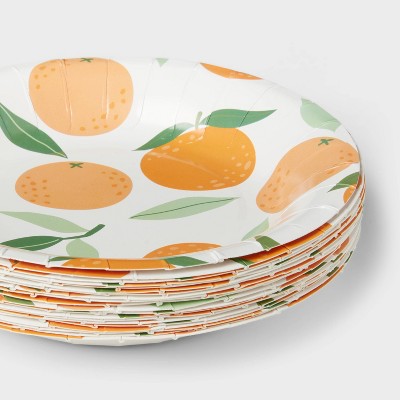 20ct Orange Fruit Snack Paper Plates - Spritz