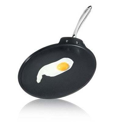 NutriChef 12" Nonstick Hard Anodized Crepe Pan, Griddle, Grill - NCHAC45
