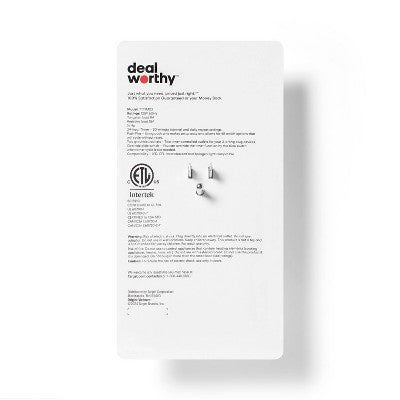 Indoor 2 Grounded Outlet Timer White - Dealworthy