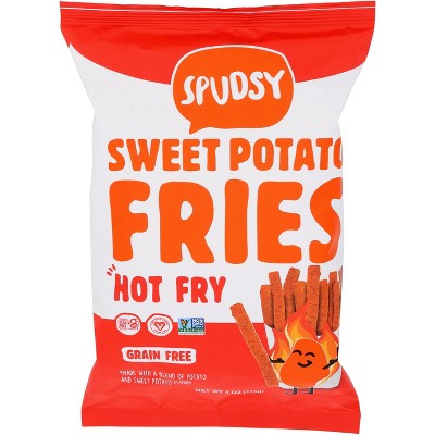 Spudsy Hot Sweet Potato Fries - Case of 12 - 4 oz