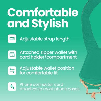 GEMS Crossbody Phone Strap with Wallet - Green