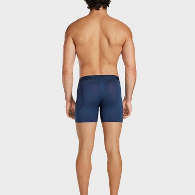 Pair of Thieves Men's Quick Dry Boxer Briefs 3pk - Navy Blue L: Mid Rise, Full Waistband Elastic, Machine Washable