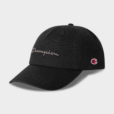 Champion Adult Script Twill Baseball Hat - Black