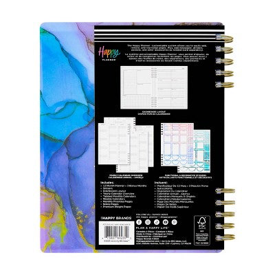 The Happy Planner 2025 Weekly/Monthly Planner 9.75"x8.75" Classic Ethereal Elements: Adult Twin-Wire Calendar, 7x9.25"
