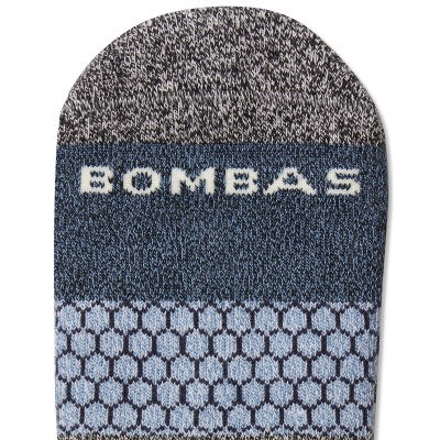 Bombas Men's Tri-Block Ankle Socks - Marled Midnight/Soft Blue
